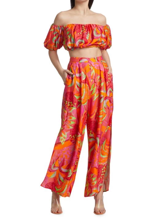 Farm Rio Fruit Brush Wide Leg Pants 4 Farm Rio Fruit Brush Wide Leg Pants - Image 2