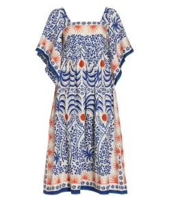 Farm Rio Afternoon Breeze Caftan Midi-Dress