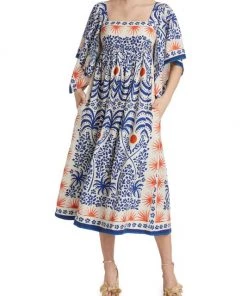Farm Rio Afternoon Breeze Caftan Midi-Dress -Farm Rio And Pom Pom at Home Sales unnamed file 460