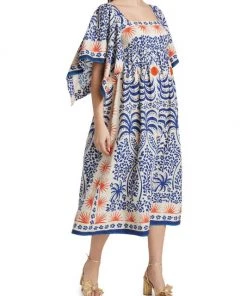 Farm Rio Afternoon Breeze Caftan Midi-Dress -Farm Rio And Pom Pom at Home Sales unnamed file 461