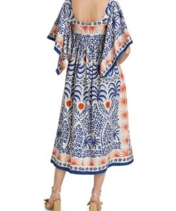 Farm Rio Afternoon Breeze Caftan Midi-Dress -Farm Rio And Pom Pom at Home Sales unnamed file 462