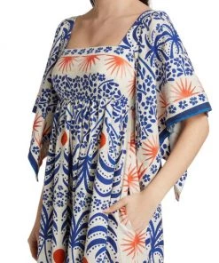 Farm Rio Afternoon Breeze Caftan Midi-Dress -Farm Rio And Pom Pom at Home Sales unnamed file 463