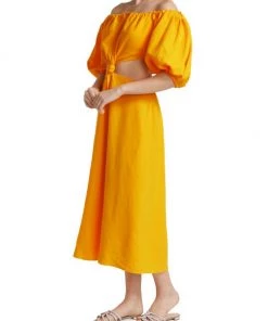 Farm Rio Off-The-Shoulder Knotted Cut-Out Midi-Dress 12 Farm Rio Off-The-Shoulder Knotted Cut-Out Midi-Dress -Farm Rio And Pom Pom at Home Sales unnamed file 489