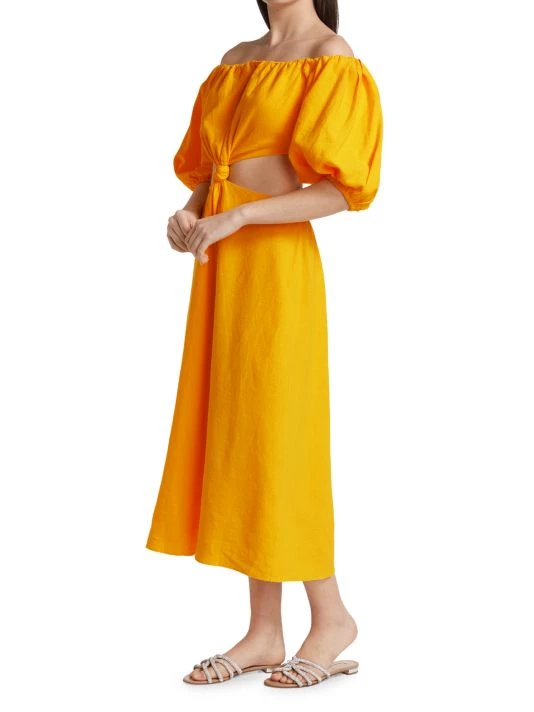 Farm Rio Off-The-Shoulder Knotted Cut-Out Midi-Dress 6 Farm Rio Off-The-Shoulder Knotted Cut-Out Midi-Dress - Image 4