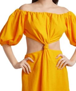 Farm Rio Off-The-Shoulder Knotted Cut-Out Midi-Dress 14 Farm Rio Off-The-Shoulder Knotted Cut-Out Midi-Dress -Farm Rio And Pom Pom at Home Sales unnamed file 491