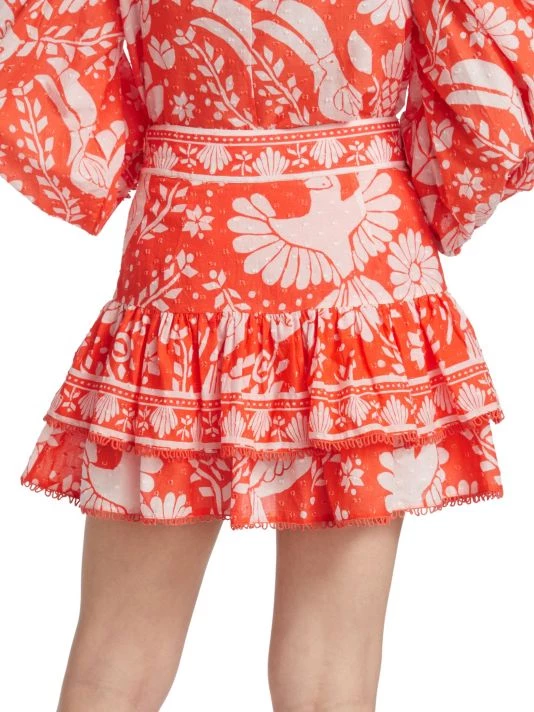 Farm Rio Neon Jungle Tiered Miniskirt 7 Farm Rio Neon Jungle Tiered Miniskirt - Image 5