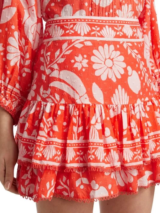 Farm Rio Neon Jungle Tiered Miniskirt 8 Farm Rio Neon Jungle Tiered Miniskirt - Image 6