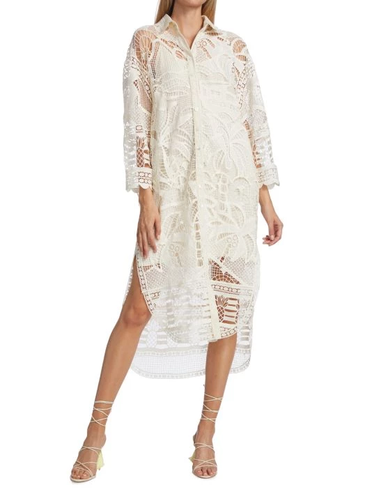 Farm Rio Guipure Lace Shirtdress 5 Farm Rio Guipure Lace Shirtdress - Image 3