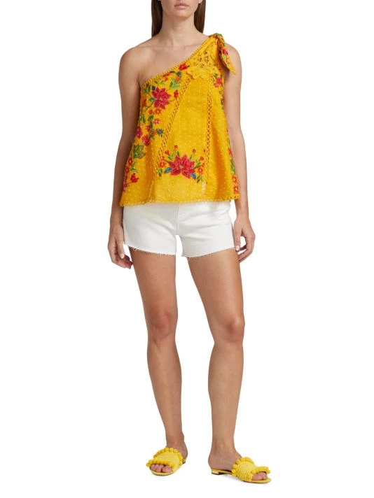Farm Rio Flower Dream One-Shoulder Embroidered Blouse 4 Farm Rio Flower Dream One-Shoulder Embroidered Blouse - Image 2