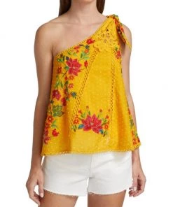 Farm Rio Flower Dream One-Shoulder Embroidered Blouse 11 Farm Rio Flower Dream One-Shoulder Embroidered Blouse -Farm Rio And Pom Pom at Home Sales unnamed file 536