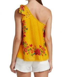 Farm Rio Flower Dream One-Shoulder Embroidered Blouse 13 Farm Rio Flower Dream One-Shoulder Embroidered Blouse -Farm Rio And Pom Pom at Home Sales unnamed file 538