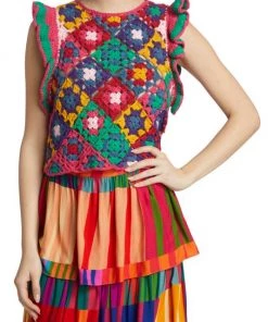 Farm Rio Crochet Square Vest -Farm Rio And Pom Pom at Home Sales unnamed file 577