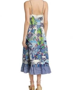 Farm Rio Graphic Rio Printed Tiered Midi Dress -Farm Rio And Pom Pom at Home Sales unnamed file 606