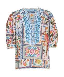 Farm Rio Tropical Tiles Blouse