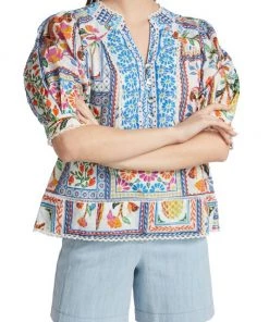 Farm Rio Tropical Tiles Blouse -Farm Rio And Pom Pom at Home Sales unnamed file 63