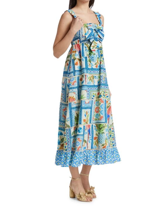 Farm Rio Tropical Tiles Maxi Dress 6 Farm Rio Tropical Tiles Maxi Dress - Image 4