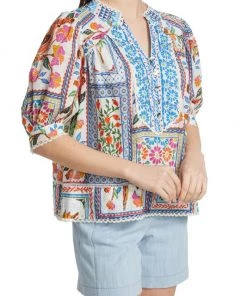 Farm Rio Tropical Tiles Blouse -Farm Rio And Pom Pom at Home Sales unnamed file 64