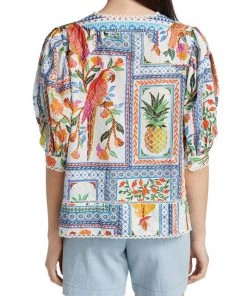 Farm Rio Tropical Tiles Blouse -Farm Rio And Pom Pom at Home Sales unnamed file 65