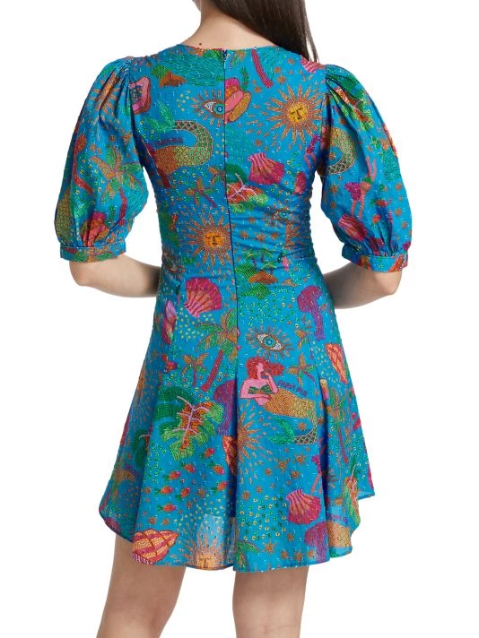 Farm Rio Ocean Stories Printed Cotton Minidress 7 Farm Rio Ocean Stories Printed Cotton Minidress - Image 5