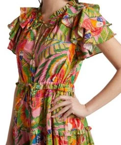 Farm Rio Macaw Leaves Ruffled Maxi Dress -Farm Rio And Pom Pom at Home Sales unnamed file 674
