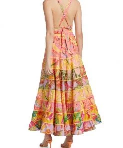 Farm Rio Mixed Print Tiered Maxi Dress -Farm Rio And Pom Pom at Home Sales unnamed file 680