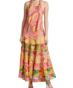 Farm Rio Mixed Print Tiered Maxi Dress -Farm Rio And Pom Pom at Home Sales unnamed file 681