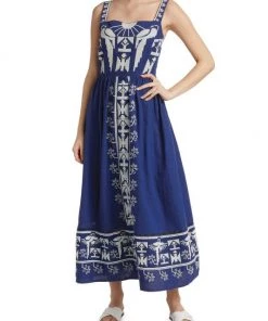Farm Rio Navy Macaw Embroidered Maxi Dress 11 Farm Rio Navy Macaw Embroidered Maxi Dress -Farm Rio And Pom Pom at Home Sales unnamed file 70