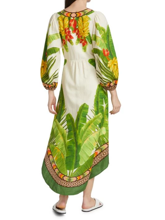 Farm Rio Fresh Forest Linen-Blend Midi-Dress 7 Farm Rio Fresh Forest Linen-Blend Midi-Dress - Image 5