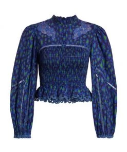 Farm Rio Leopard Pop Peplum Blouse