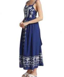 Farm Rio Navy Macaw Embroidered Maxi Dress 12 Farm Rio Navy Macaw Embroidered Maxi Dress -Farm Rio And Pom Pom at Home Sales unnamed file 71