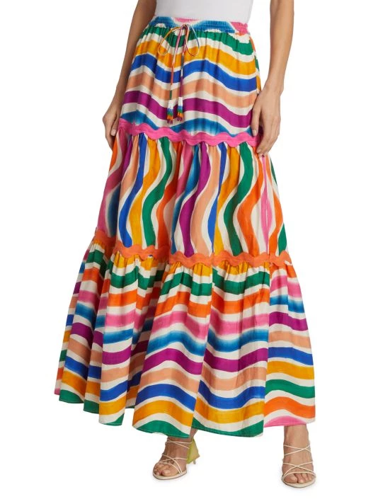 Farm Rio Dancing Stripes Maxi Skirt 5 Farm Rio Dancing Stripes Maxi Skirt - Image 3