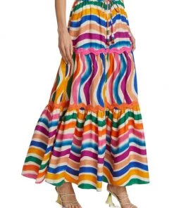 Farm Rio Dancing Stripes Maxi Skirt 12 Farm Rio Dancing Stripes Maxi Skirt -Farm Rio And Pom Pom at Home Sales unnamed file 715