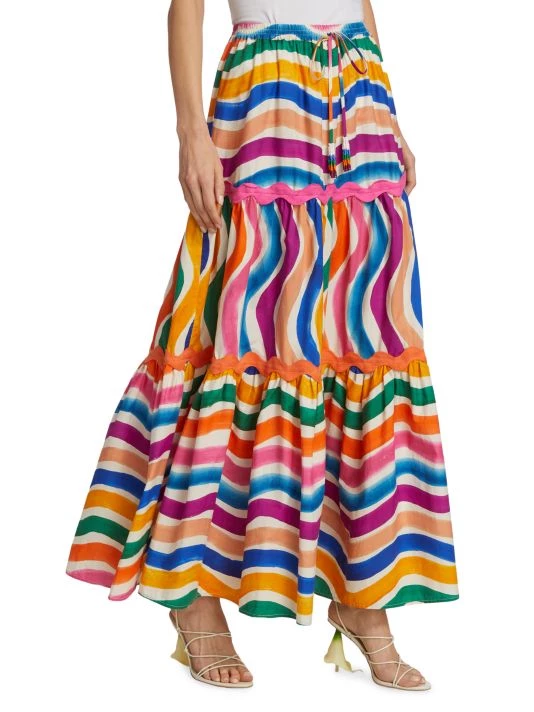 Farm Rio Dancing Stripes Maxi Skirt 6 Farm Rio Dancing Stripes Maxi Skirt - Image 4