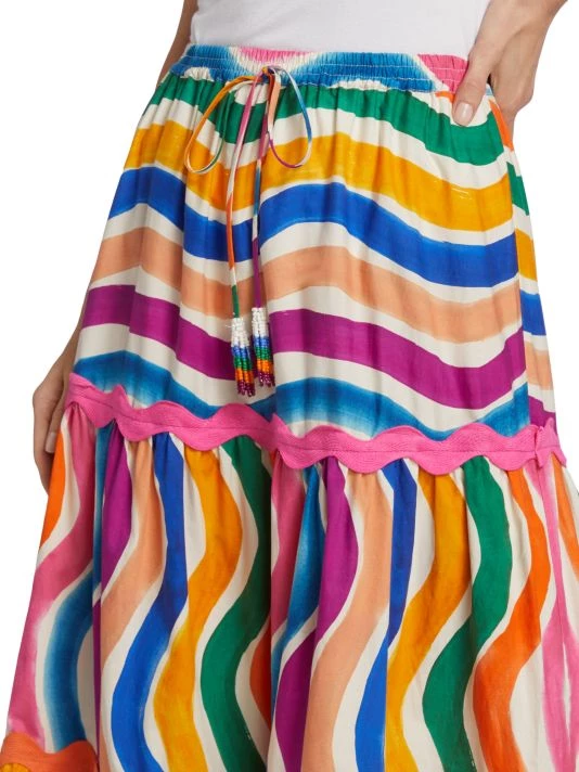 Farm Rio Dancing Stripes Maxi Skirt 8 Farm Rio Dancing Stripes Maxi Skirt - Image 6