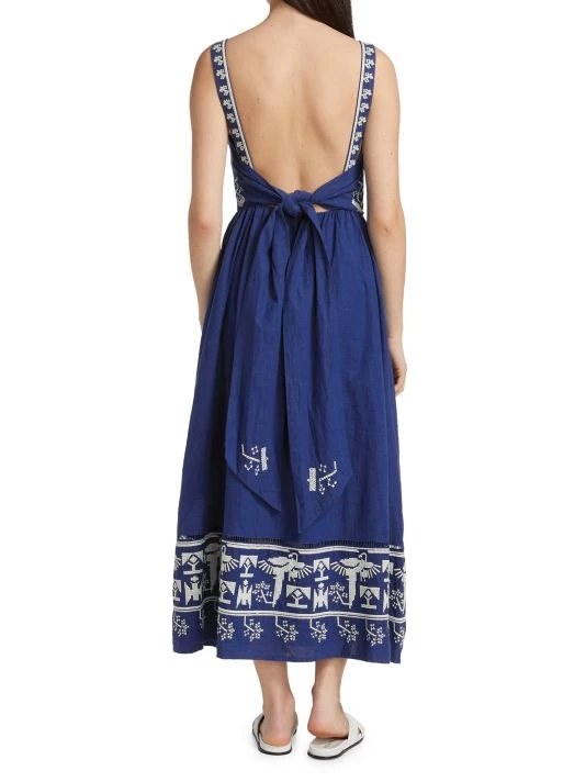 Farm Rio Navy Macaw Embroidered Maxi Dress 7 Farm Rio Navy Macaw Embroidered Maxi Dress - Image 5