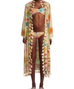 Farm Rio Rainbow Sunset Tassel-Embellished Kimono -Farm Rio And Pom Pom at Home Sales unnamed file 727