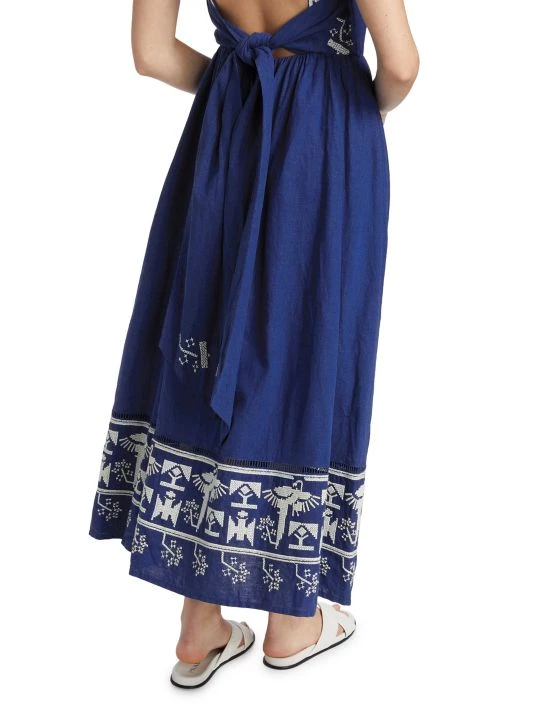Farm Rio Navy Macaw Embroidered Maxi Dress 8 Farm Rio Navy Macaw Embroidered Maxi Dress - Image 6