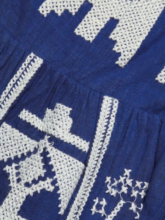 Farm Rio Navy Macaw Embroidered Maxi Dress 9 Farm Rio Navy Macaw Embroidered Maxi Dress - Image 7