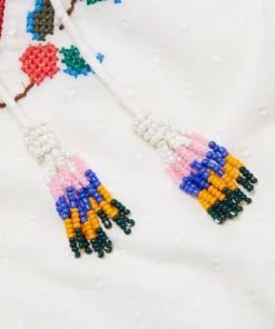 Farm Rio Macaw Cross-Stitch Embroidered Midi-Dress -Farm Rio And Pom Pom at Home Sales unnamed file 764