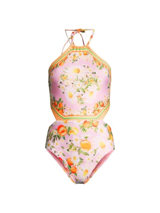 Farm Rio Tangerine Dream Cut-Out One-Piece Swimsuit 3 Farm Rio Tangerine Dream Cut-Out One-Piece Swimsuit