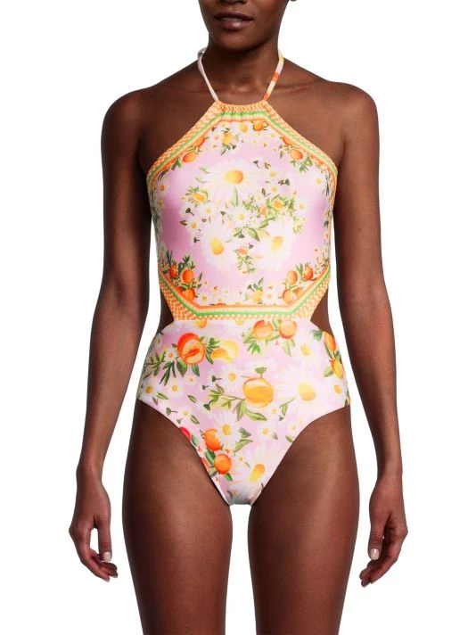 Farm Rio Tangerine Dream Cut-Out One-Piece Swimsuit 5 Farm Rio Tangerine Dream Cut-Out One-Piece Swimsuit - Image 3