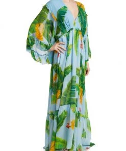 Farm Rio Fresh Bananas Butterfly-Sleeve Maxi Dress -Farm Rio And Pom Pom at Home Sales unnamed file 78
