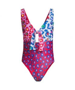 Farm Rio Leopard Pop Cut-Out One-Piece Swimsuit