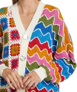 Farm Rio Oversized Mixed Crochet Cardigan -Farm Rio And Pom Pom at Home Sales unnamed file 848