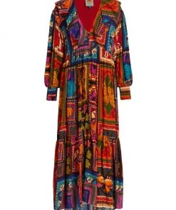 Farm Rio Patchwork Tapestry Ankle Dress