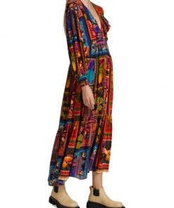 Farm Rio Patchwork Tapestry Ankle Dress -Farm Rio And Pom Pom at Home Sales unnamed file 865
