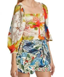 Farm Rio Forest Birds Embroidered Blouse -Farm Rio And Pom Pom at Home Sales unnamed file 888