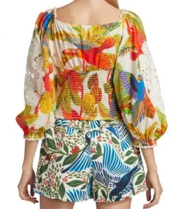 Farm Rio Forest Birds Embroidered Blouse -Farm Rio And Pom Pom at Home Sales unnamed file 889