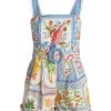 Farm Rio Tropical Tiles Squareneck Belted Romper -Farm Rio And Pom Pom at Home Sales unnamed file 89