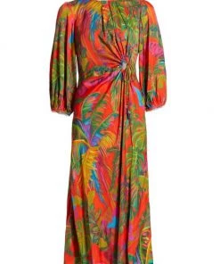 Farm Rio Urban Jungle Cut-Out Midi-Dress